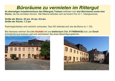 Vermietung Büroräume Rittergut&nbsp;&copy;&nbsp;FöV Rittergut Trebsen e.V.